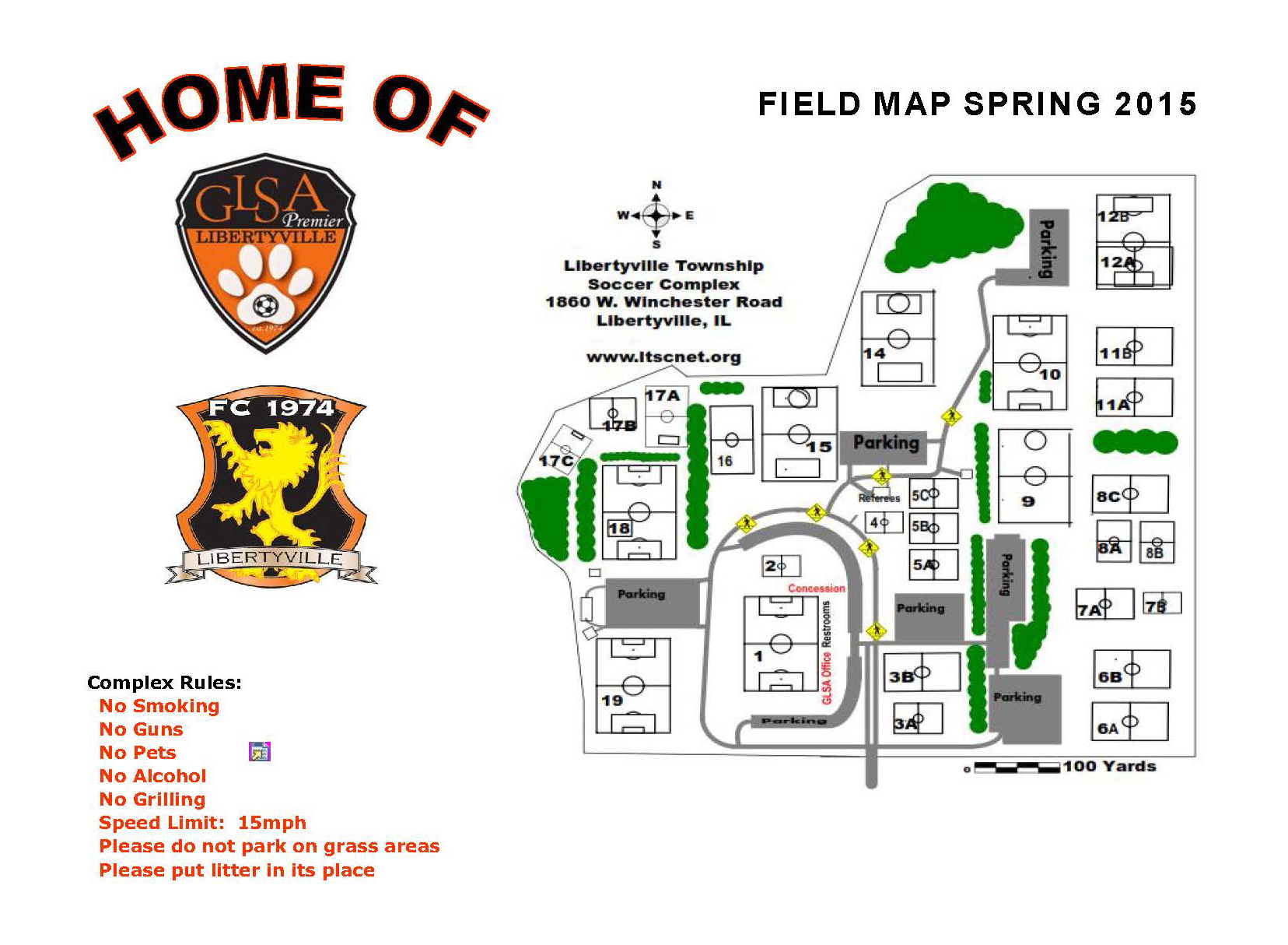 Field Map Libertyville Township Soccer Complex